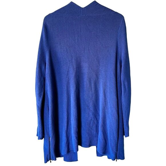 Talbots Cotton Blend Knitted Side Zipper Open Cardigan LP - Picture 4 of 7